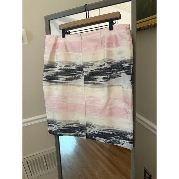 Kasper Ombre Pencil Skirt Womens 18 Pink Black Jacquard - Picture 5 of 6